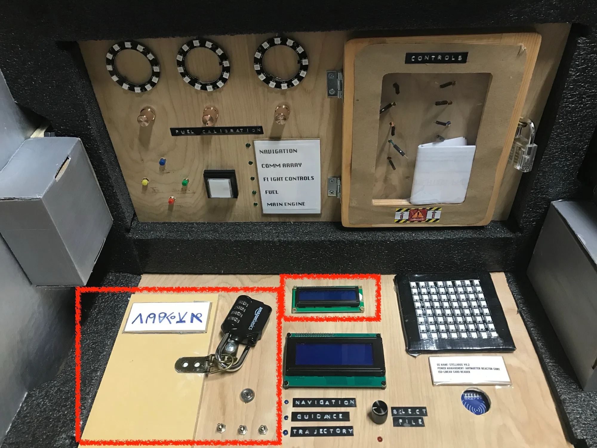 The membrane keypad next to the alien code
