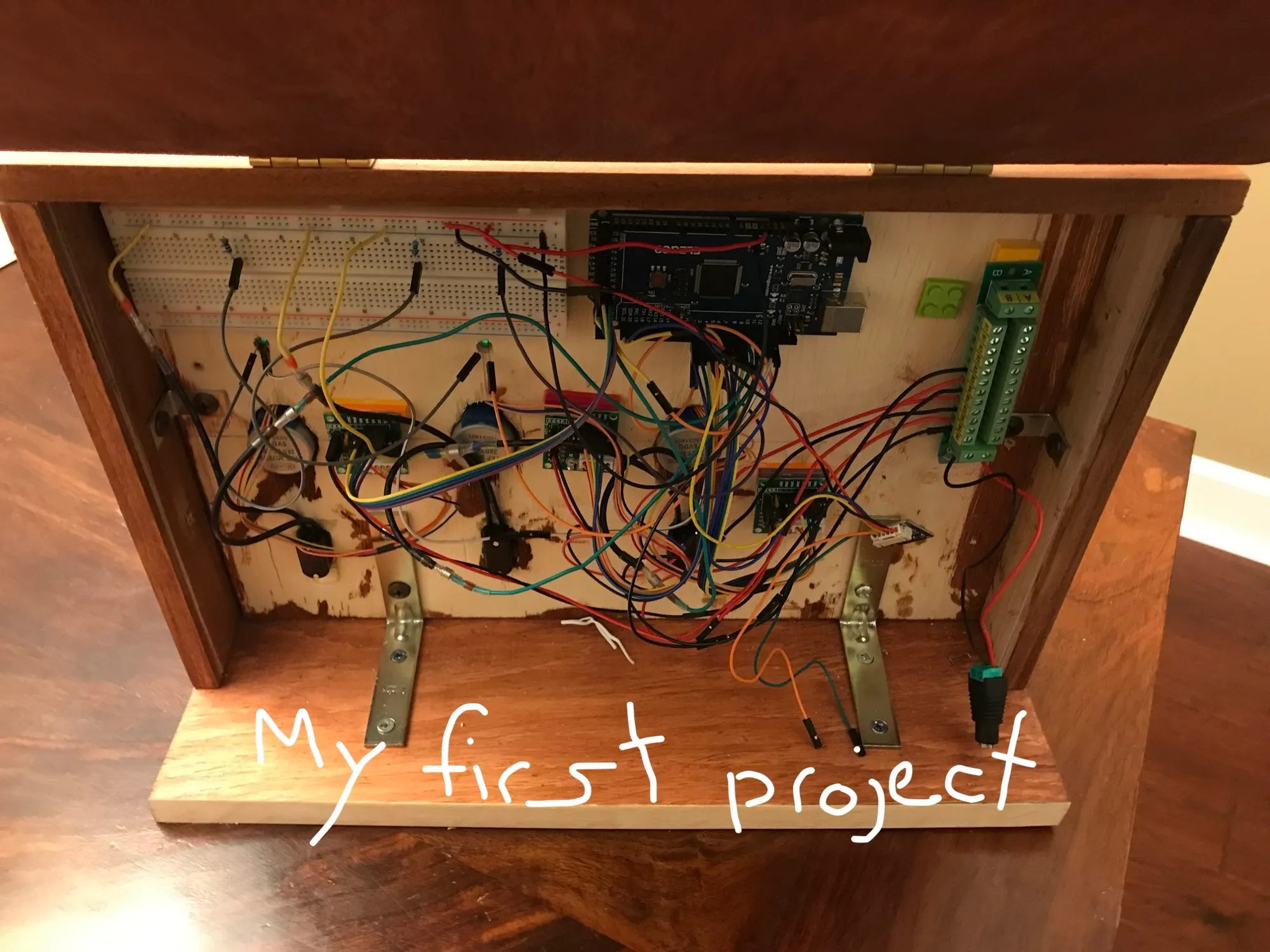 Back open and wires shown